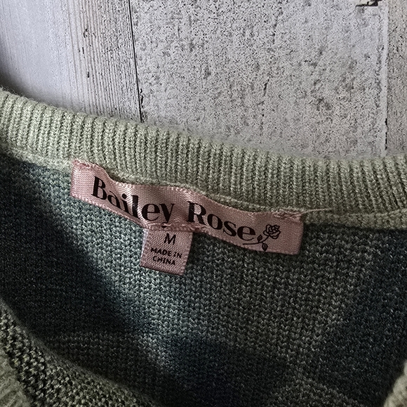 Bailey Rose Smile Sweater Crop Top M L Green Y2K - Picture 2 of 6